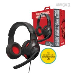 SoundTac Armor 3 Universal Gaming Headset (Red) For Xbox - Nintendo Switch - PS4 - PS5 - Xbox One - Wii U - PC Mac